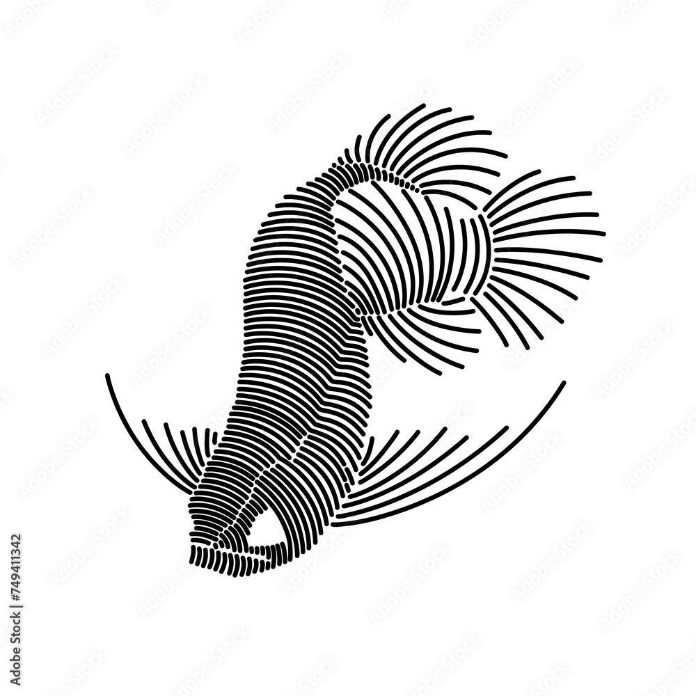 Simple line art illustration of arowana 2
