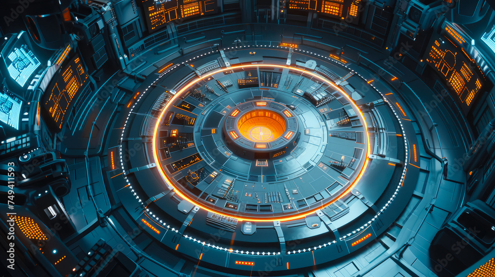 Obraz premium Extraterrestrial Citadel of Cosmic Governance