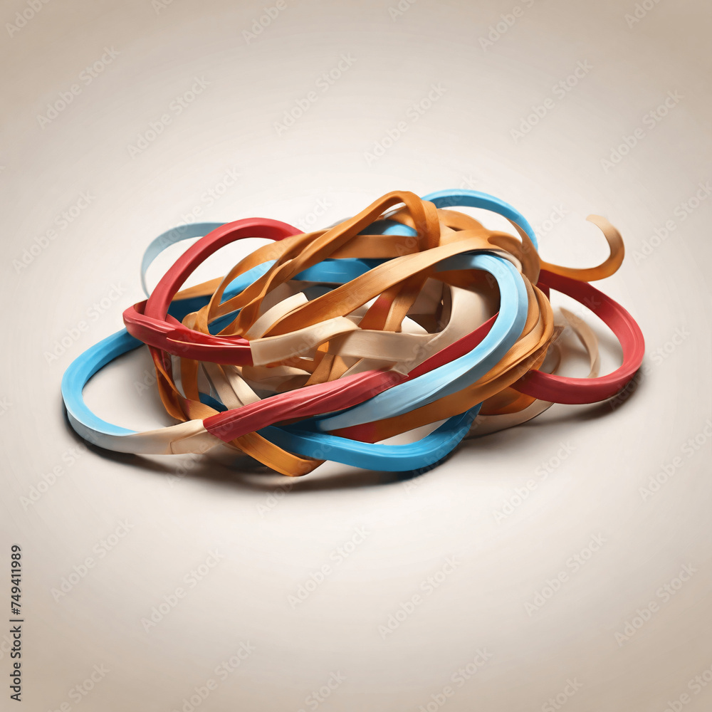 rubber bands stack . Created using generative AI
