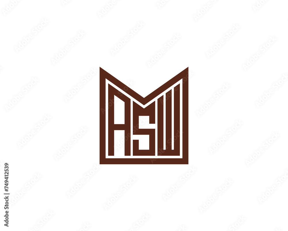ASW logo design vector template