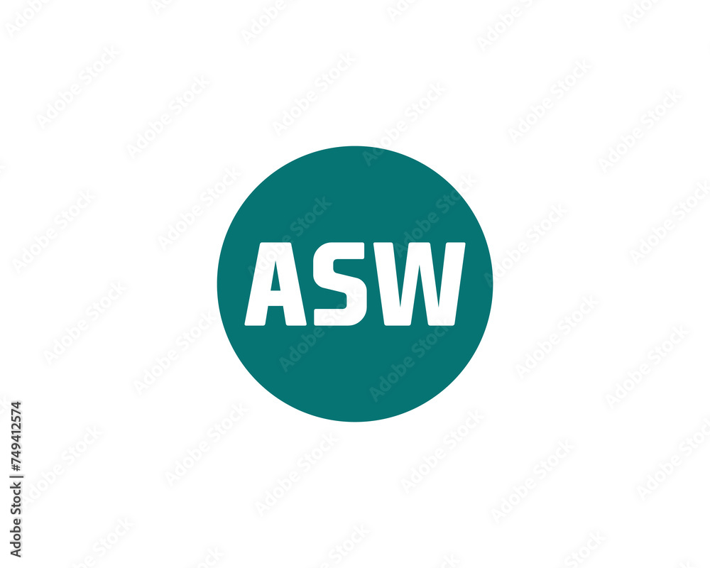 ASW logo design vector template ASW logo design vector template