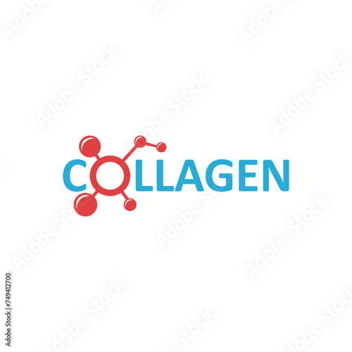 Vector is the word Collagen from amino acids to complex Collagen molecules. Collagen is a polymer (polypeptide) formed from a chain of amino acids. © Malika