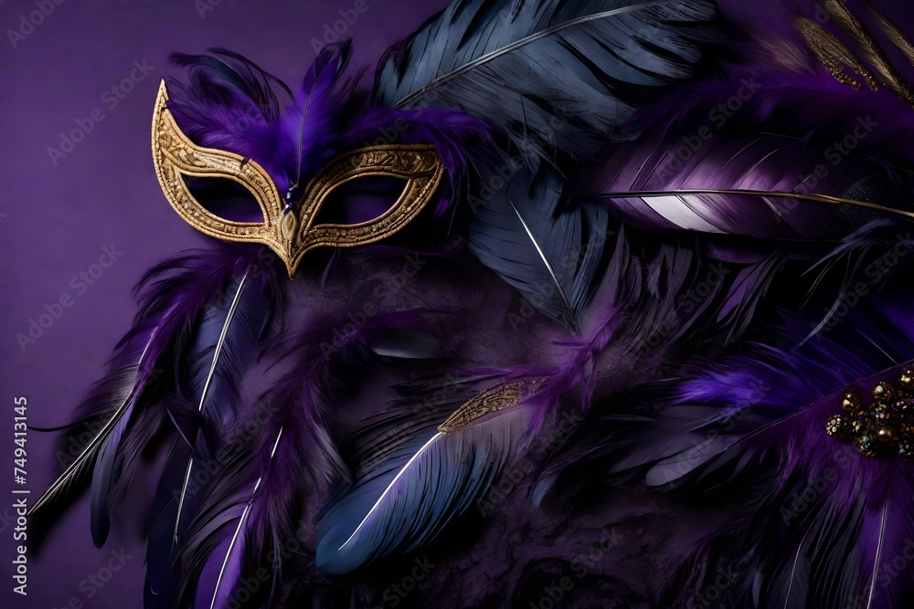 carnival mask with feathers