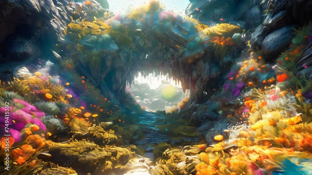 Animation of a magical enchanted garden in the spring Animation of a magical enchanted garden in the spring