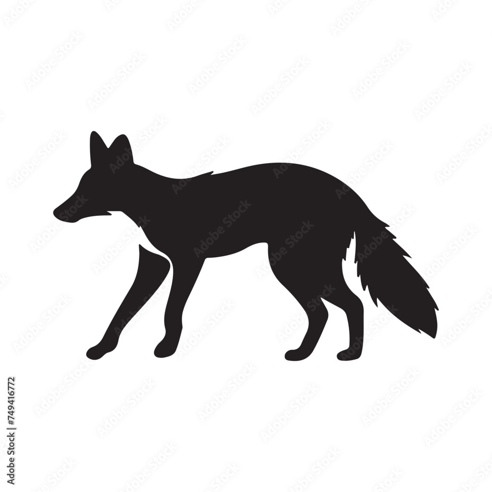 Fox silhouettes. with fully editable