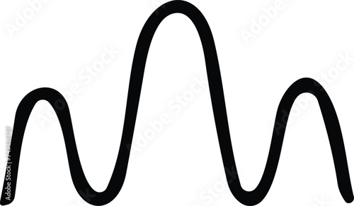 Analog and digital audio signal and graph. Sound wave icon. Music equalizer. Interference voice recording. High frequency radio wave. Vector illustration.
