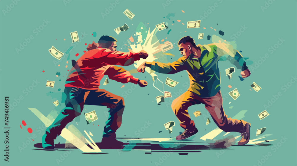 Ruble characters.Vector. Fighting with dollar.