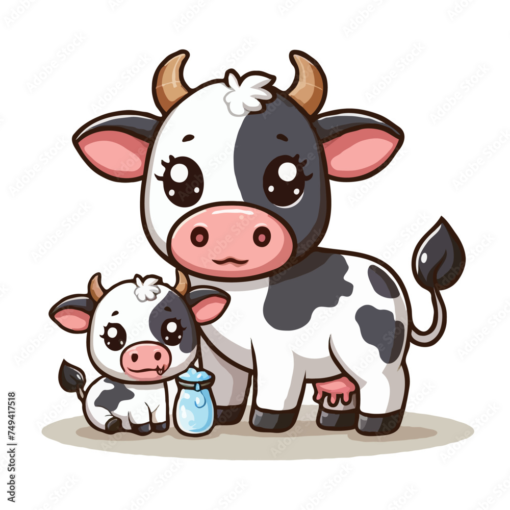 cute cow vector on whait background. cute cow vector on whait background.