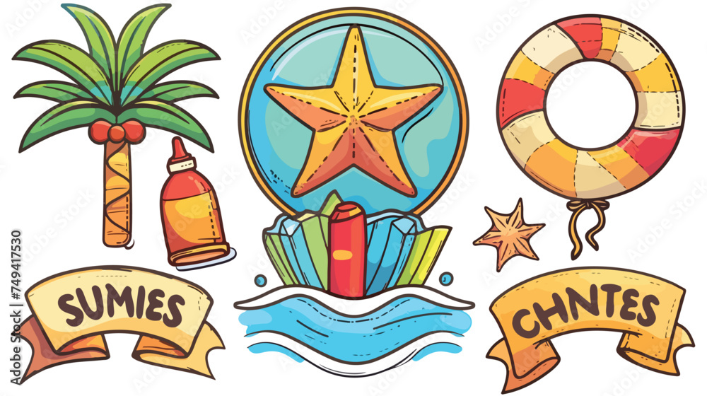 Summer holidays design Labels Badges emblem vector i
