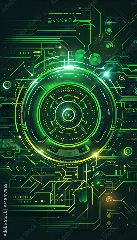 Green HUD Futuristic Background