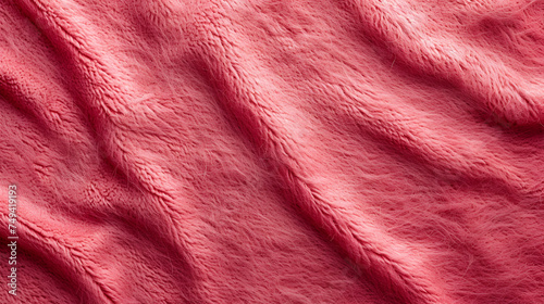 Fine grain pink woolen felt. Texture background. Velvet scarlet matte background of suede fabric. generative ai