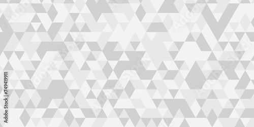 Fototapeta Naklejka Na Ścianę i Meble -  Triangle Vector Abstract Geometric Technology seamless pattern Background. Gray triangular mosaic backdrop design. Triangle polygonal square abstract banner background.	
