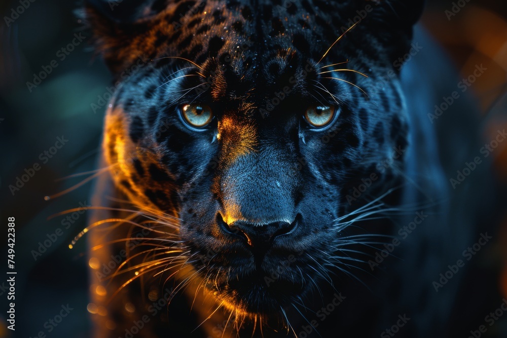 Panther close-up portrait, wildlife