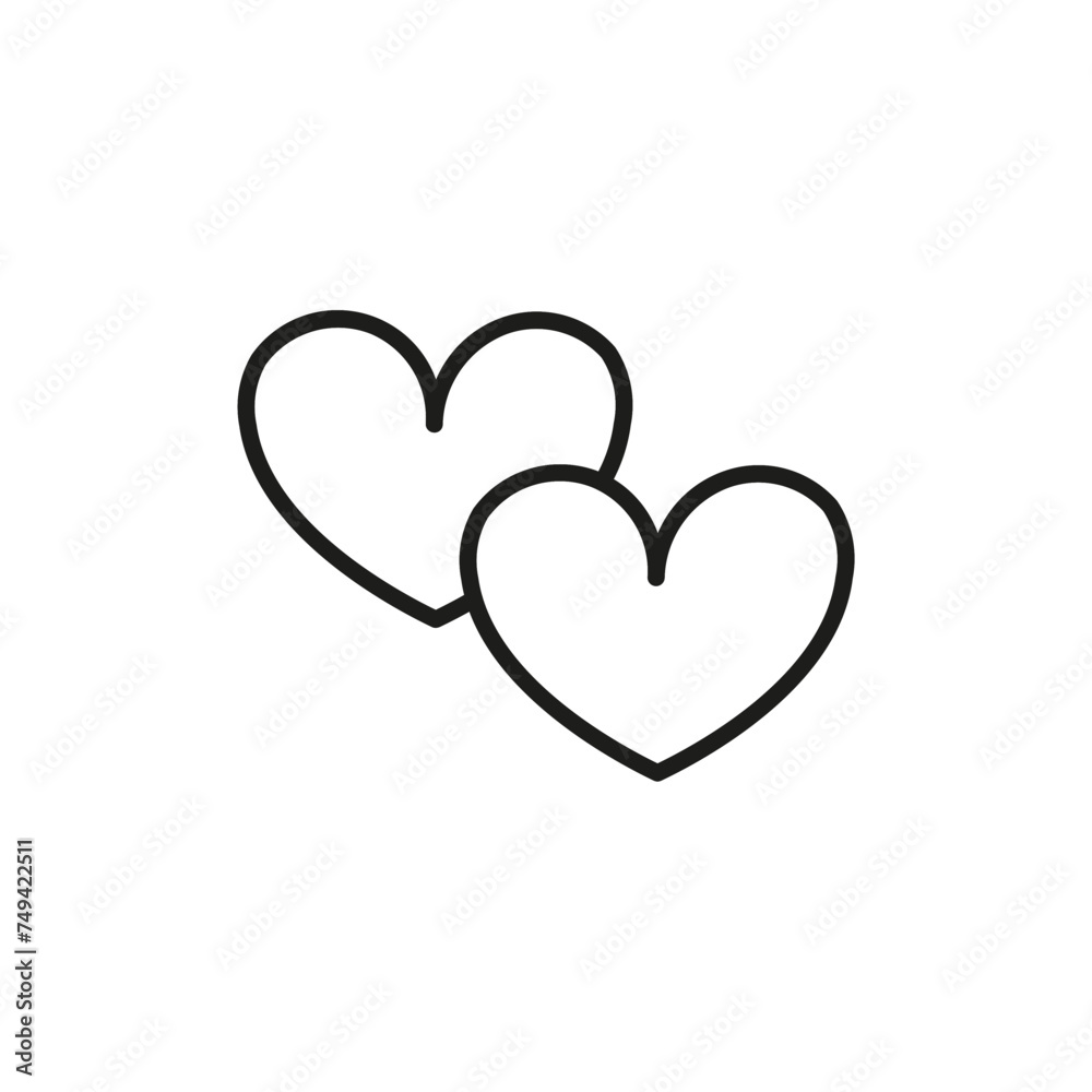 hearts line icon