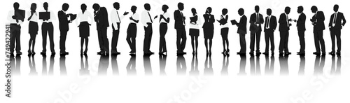 black and white silhouettes of business mans