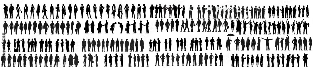 set illustration of business people silhouette set illustration of business people silhouette