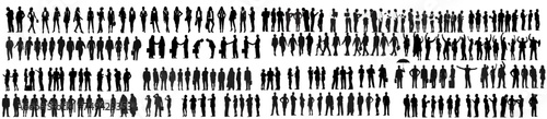 set illustration of business people silhouette