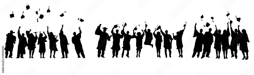 silhouette of a graduate people