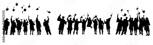 silhouette of a graduate people