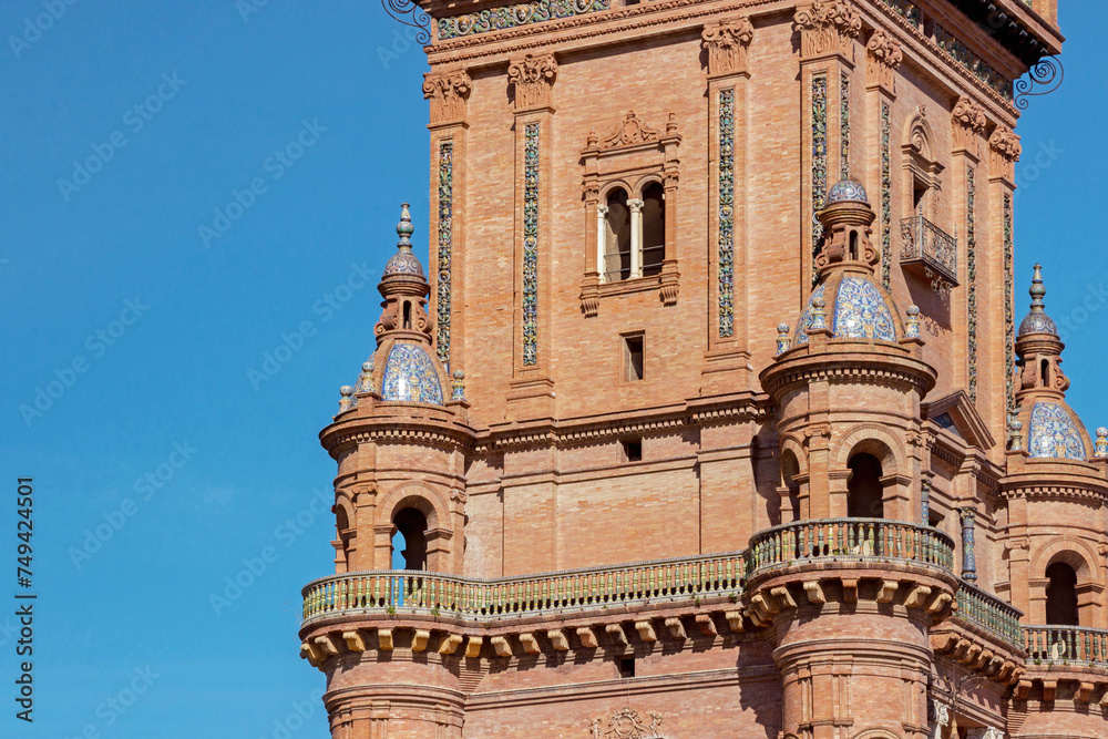 architecture at Spanish square in Seville, Spain