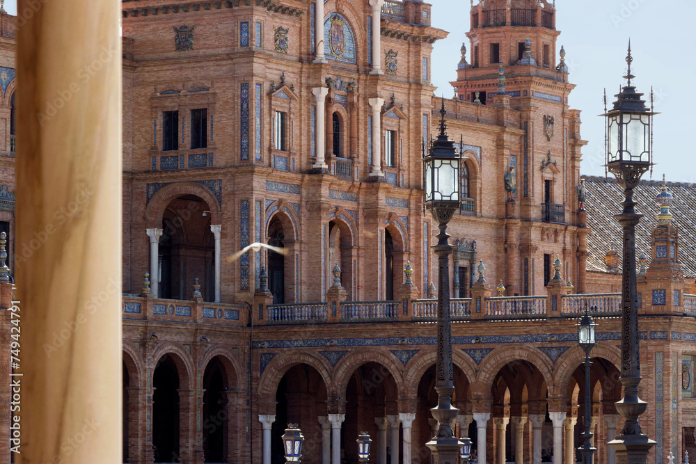 architecture at Spanish square in Seville, Spain