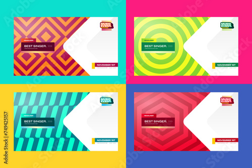 Colorful geometric background and banner design template for music event and festivities