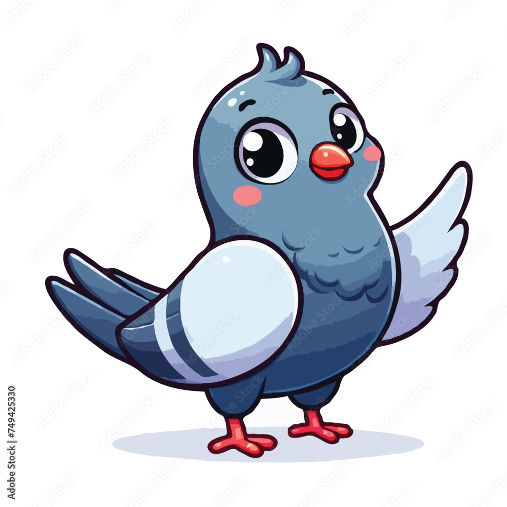 Fototapeta premium cute pigeon vactor on white background.
