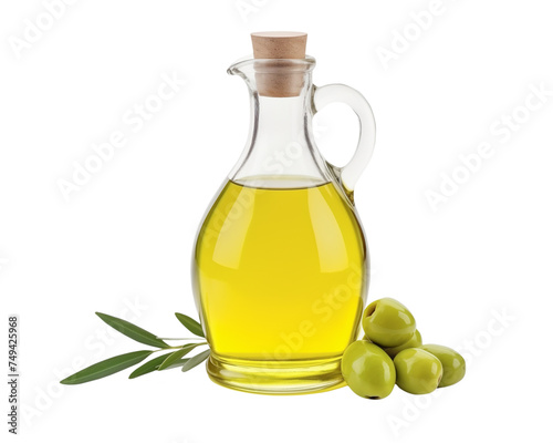 Isolated olive oil bottle on transparent background