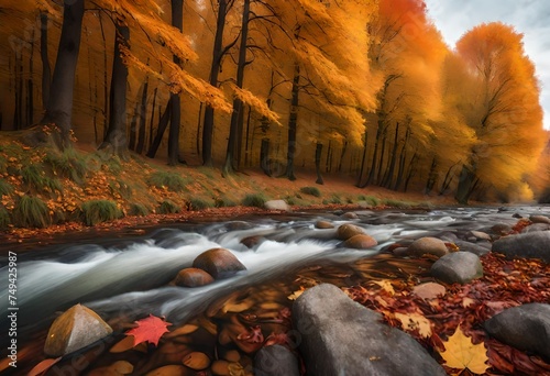 river in autumn forest