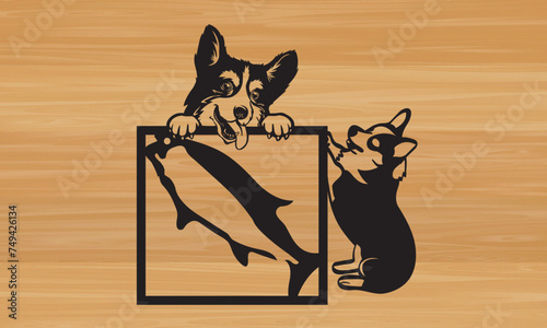 Dog metal sing laser sing ,dog metal wall art