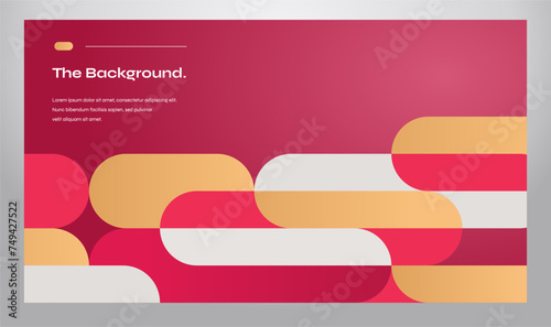 Gradient geometrical background banner and landing page design template in magenta color