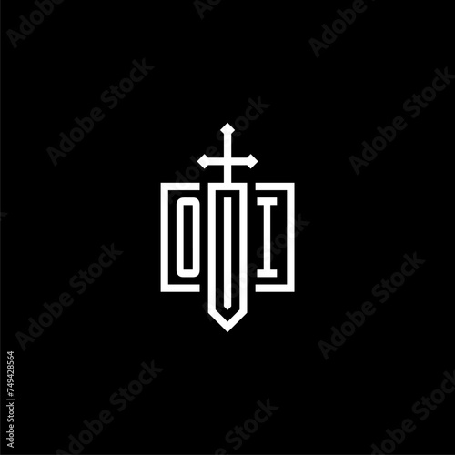 OI Initials Letter Shield Logo Vector Art  Icons  and Graphics