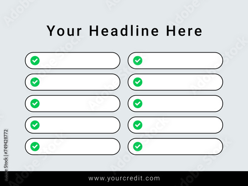 10 checklist infographic with your title and credit vector template