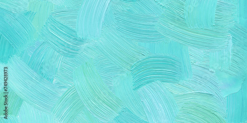 Fotografía Turquoise abstract background of oil paint with brush strokes textures