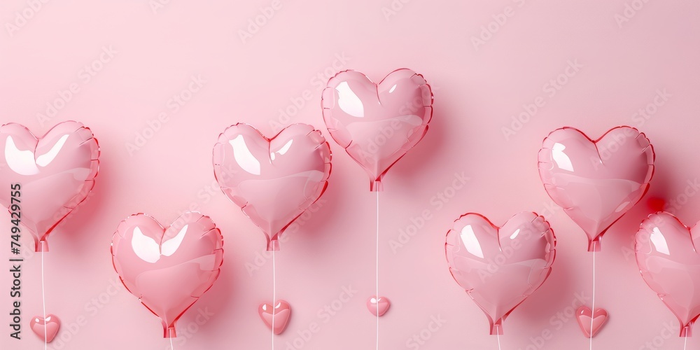 pastel pink cakesmash backdrop with heart shaped balloons
