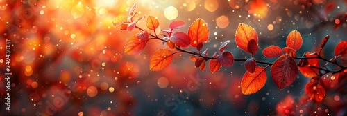 Red Pink Orange Autumn Colorful Fall, with lights, light black and yellow, Background HD, Illustrations © Cove Art