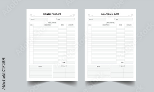 MONTHLY BUDGET PLANNER TEMPLATE