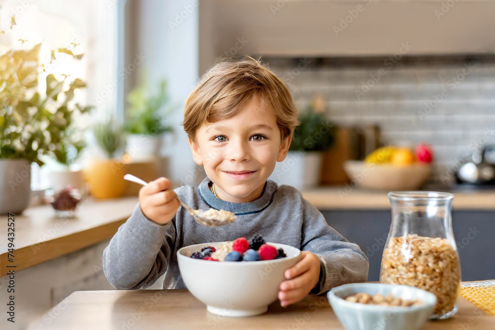 Kind beim Frühstück Kind beim Frühstück