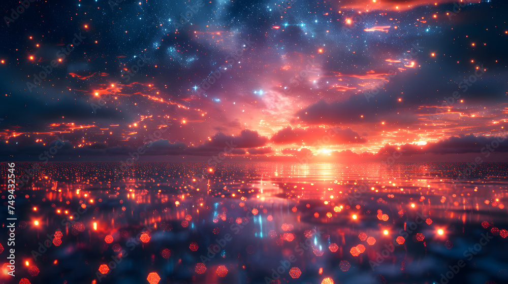 Fototapeta premium The cosmos is filled with countless stars.