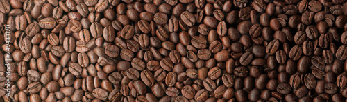 Coffee beans of three degrees roasting detailed texture
