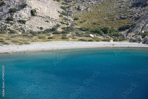 Fototapeta Naklejka Na Ścianę i Meble -  Gravel beach in the Vela Draga bay on the island Krk, Croatia