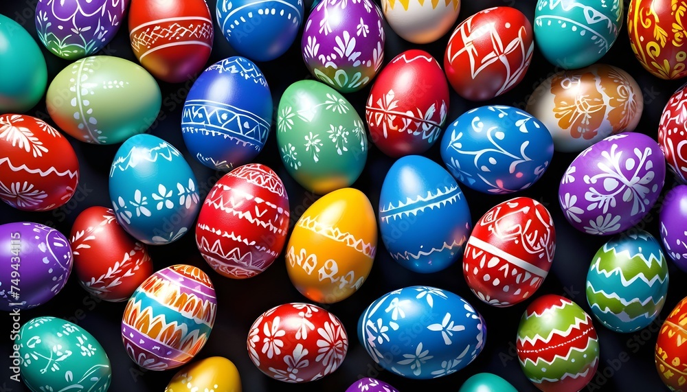 Colorful painted easter eggs macro background Colorful painted easter eggs macro background