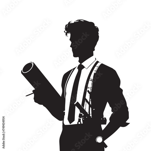 Spine-Chilling Architect Set of Silhouette - Unveiling the Elegance of Creativity through Architect Illustration
