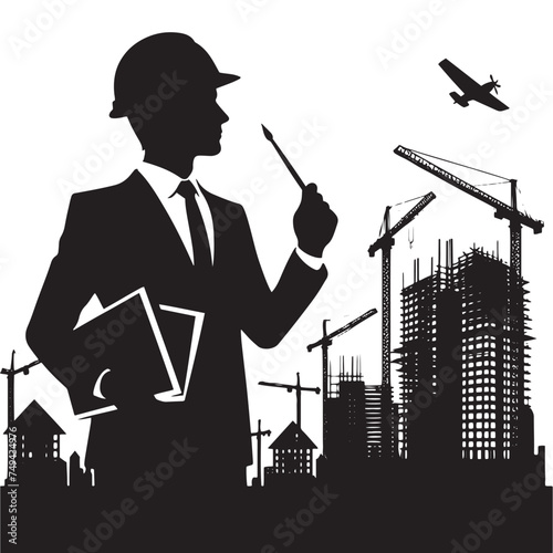 Architect Silhouette Extravaganza - A Journey into the Creative Macabre with Architect Illustration and Architect Vector
