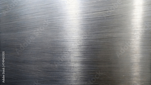 Shiny Grey Brushed Metal Plate Texture with Reflection