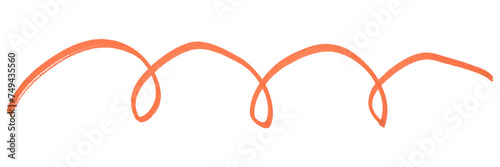 Orange stroke brush isolated on transparent background.