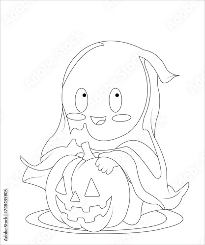 Halloween Coloring Book Page for Kids