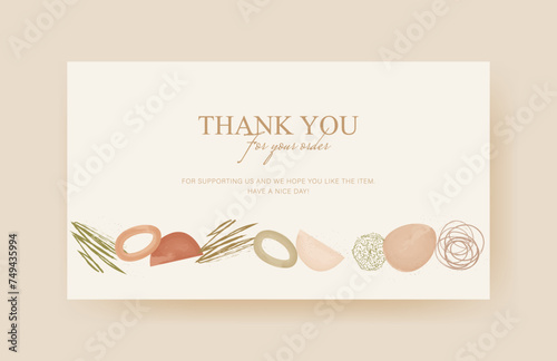 thankyou greeting card with abstract boho design. suitable for any project like banner, invitation, poster, announcement card
