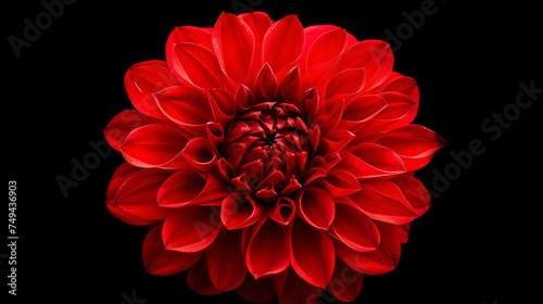 Red dahlia. Flower on the black isolated © imran