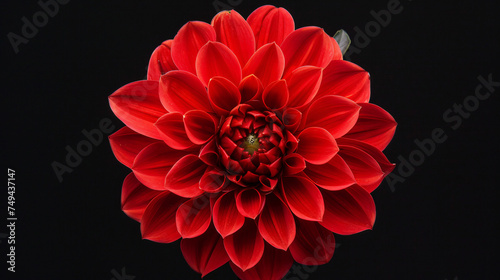Red dahlia. Flower on the black isolated © imran